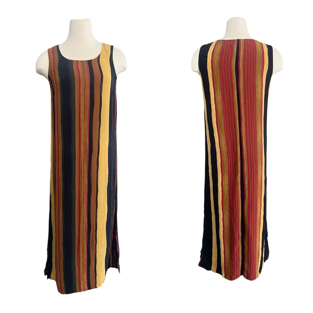 Uniform John Paul Richard Multicolor Striped Maxi Dress Small Retro Hippie Boho